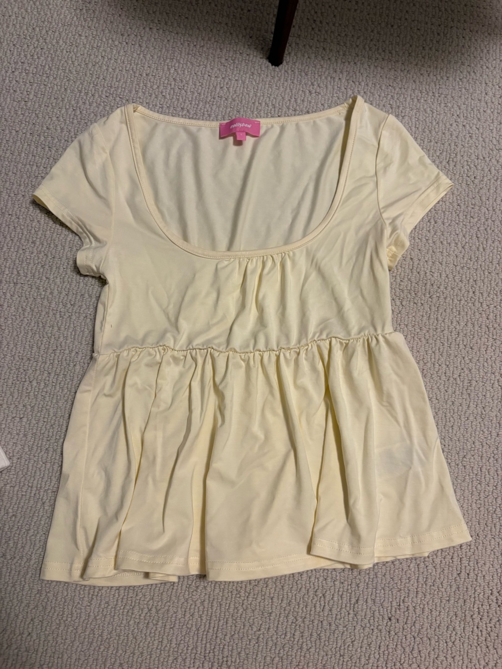 Edikted Butter Yellow Babydoll Tee - NEVER WORN